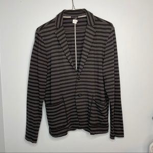 Dark Gray and Black Striped Men’s Coat Jacket
